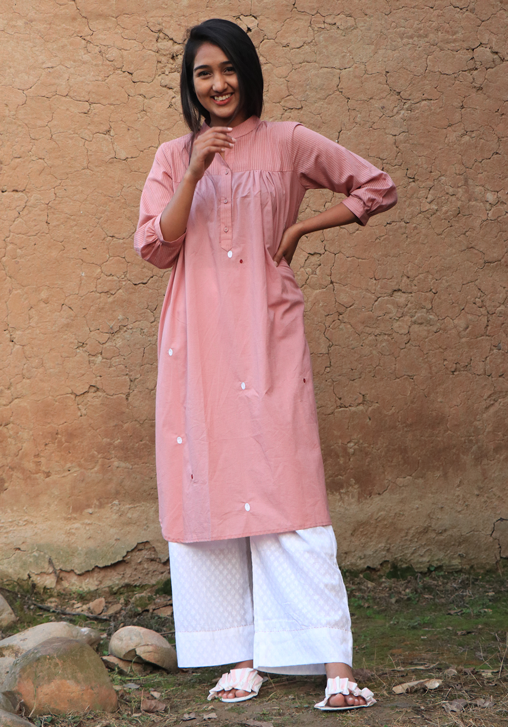 Heaven's Dew Easy Day Pale Blush Kurta
