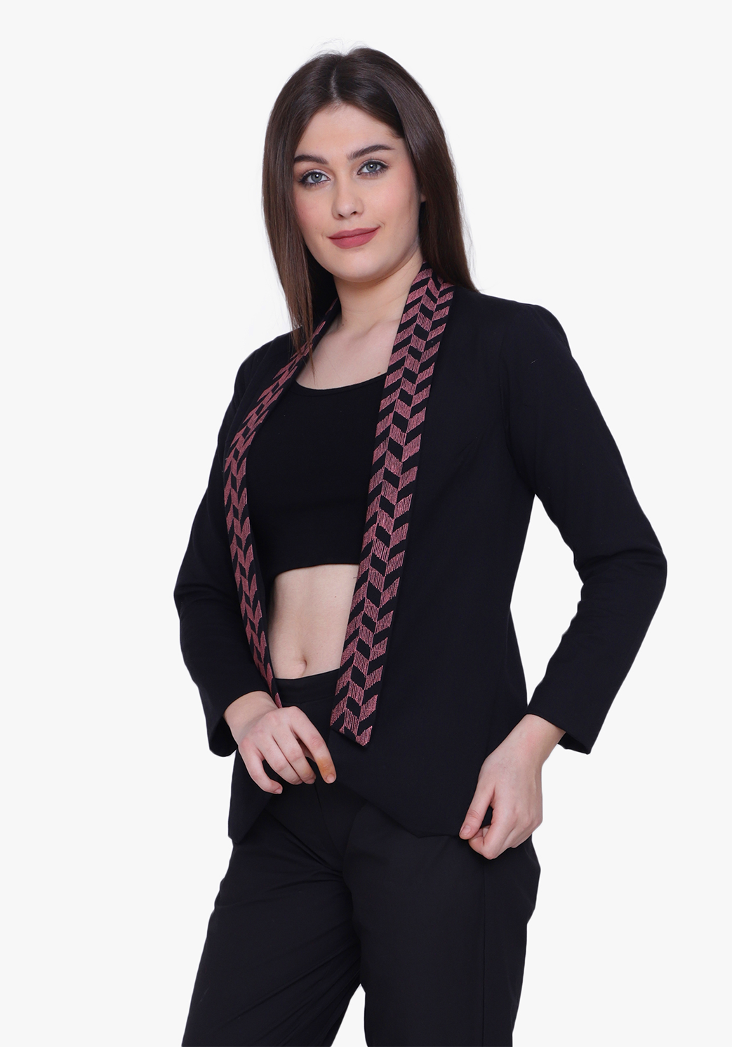 Black Geo-pattern Jacket
