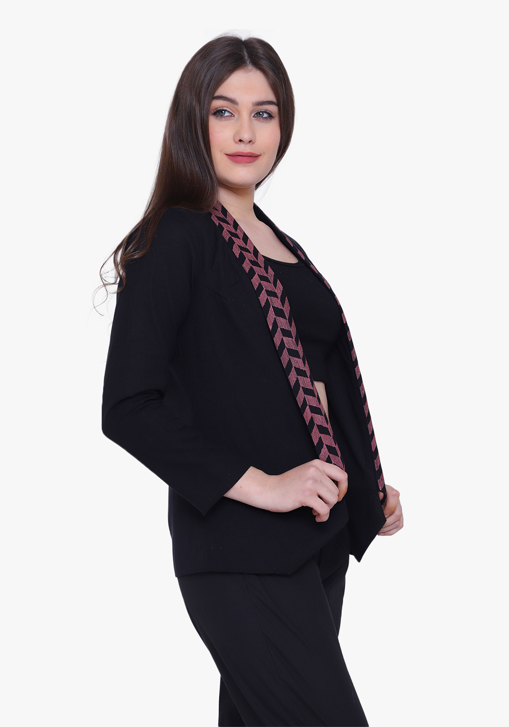 Black Geo-pattern Jacket