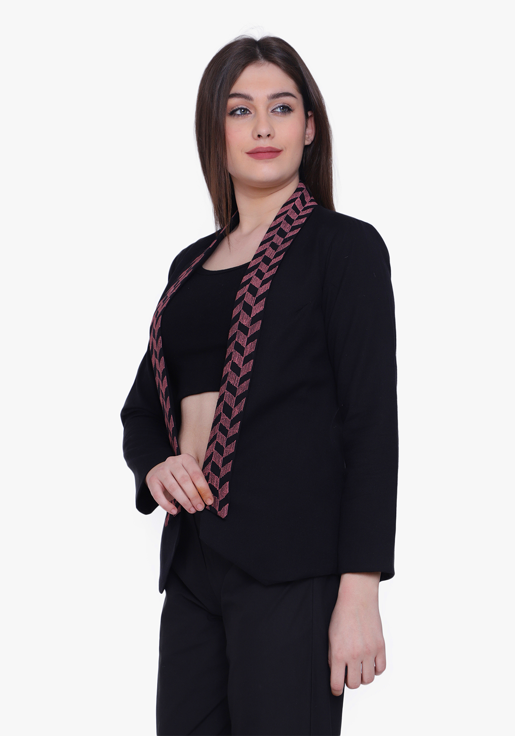 Black Geo-pattern Jacket