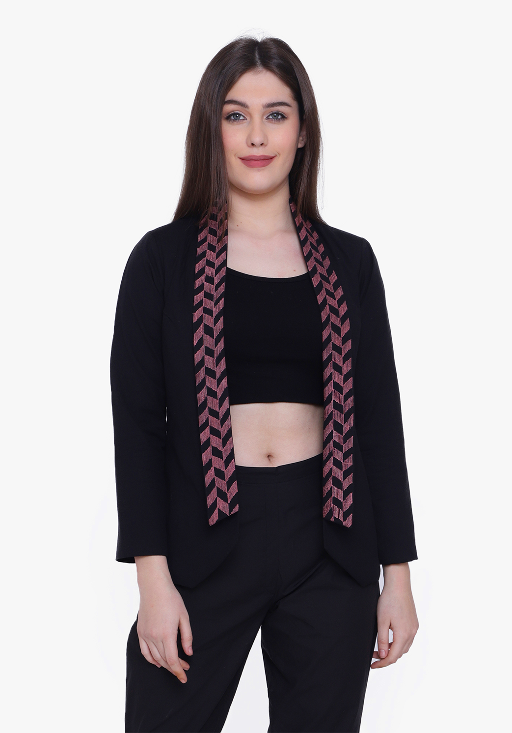 Black Geo-pattern Jacket