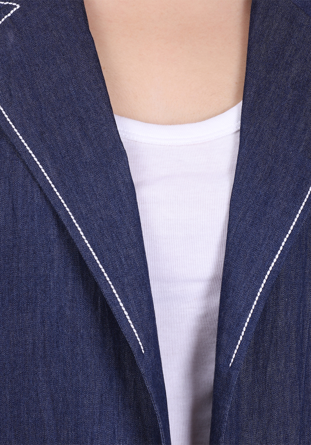 Ombre Blue Denim Tie-up Jacket