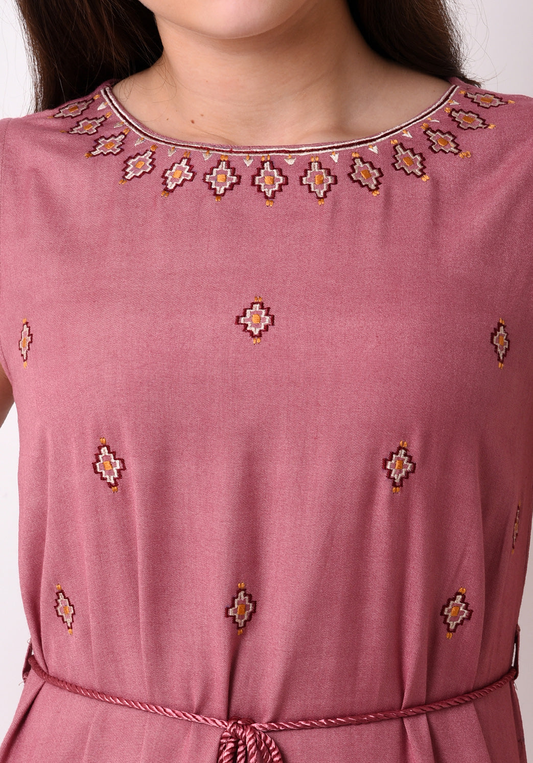 Embroidered Fairytale Maxi Dress - Mauve