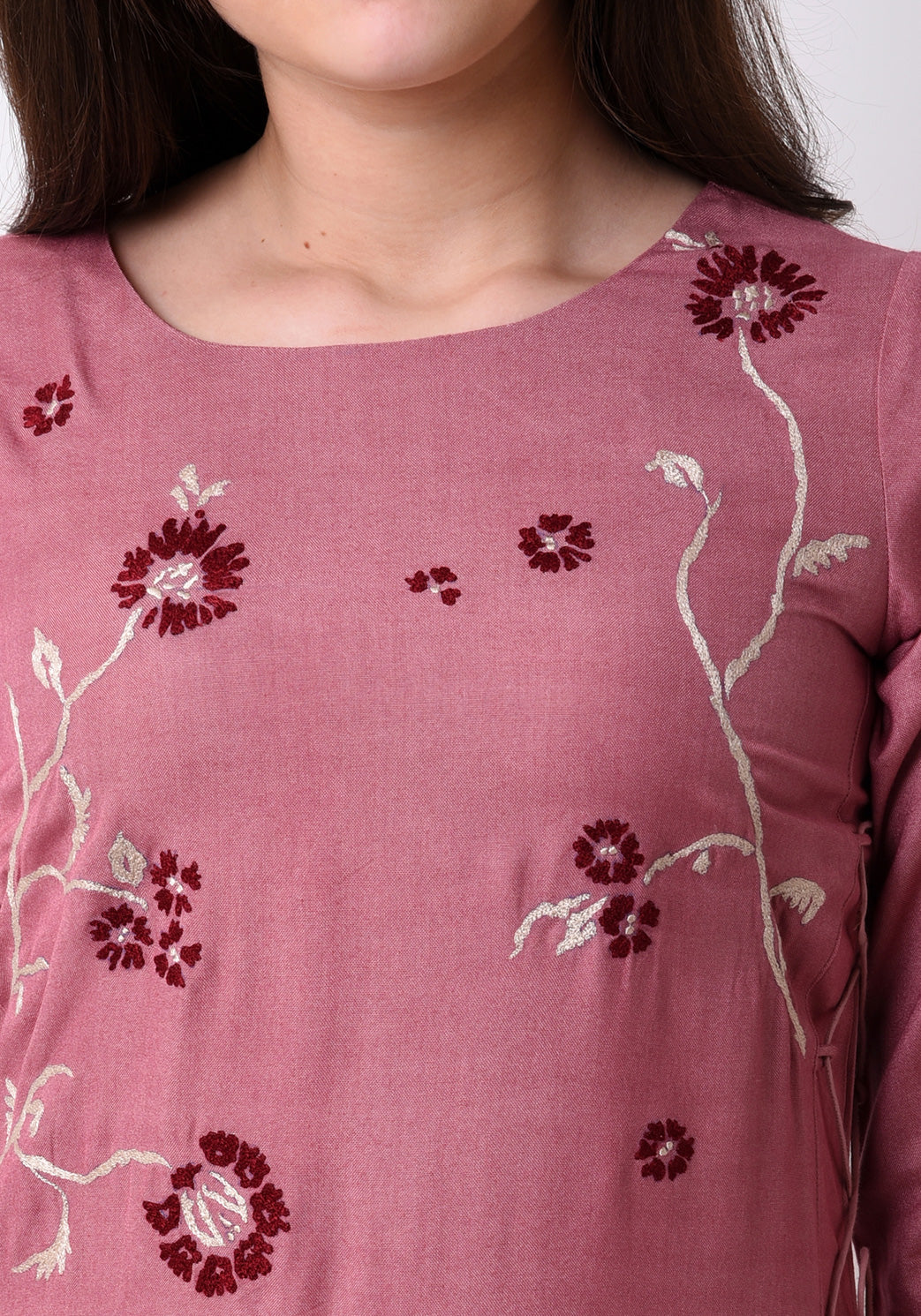 Elegant Side Tie-up Maxi Dress - Mauve