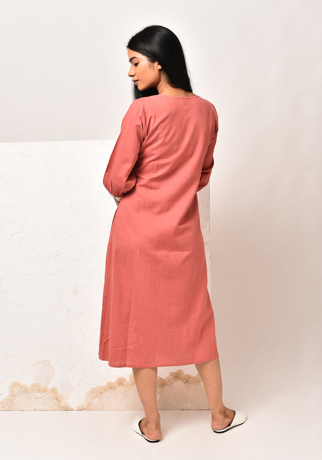 Angrakha Style Dusty Cedar Dress
