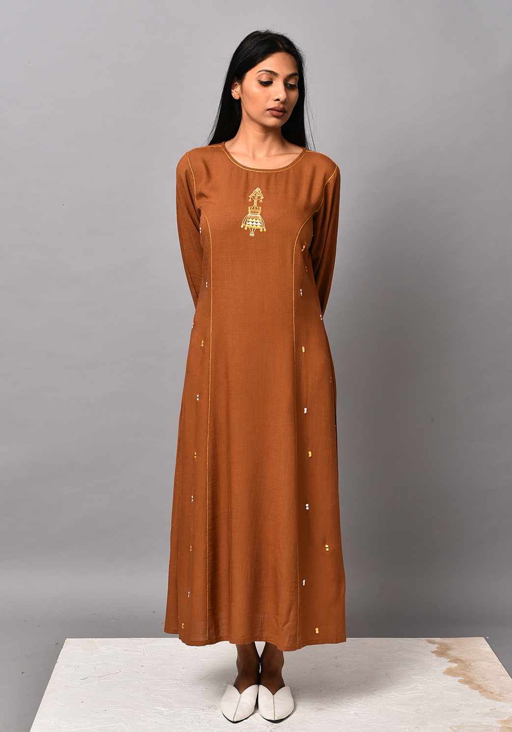 Shafira A-Line Brown Dress