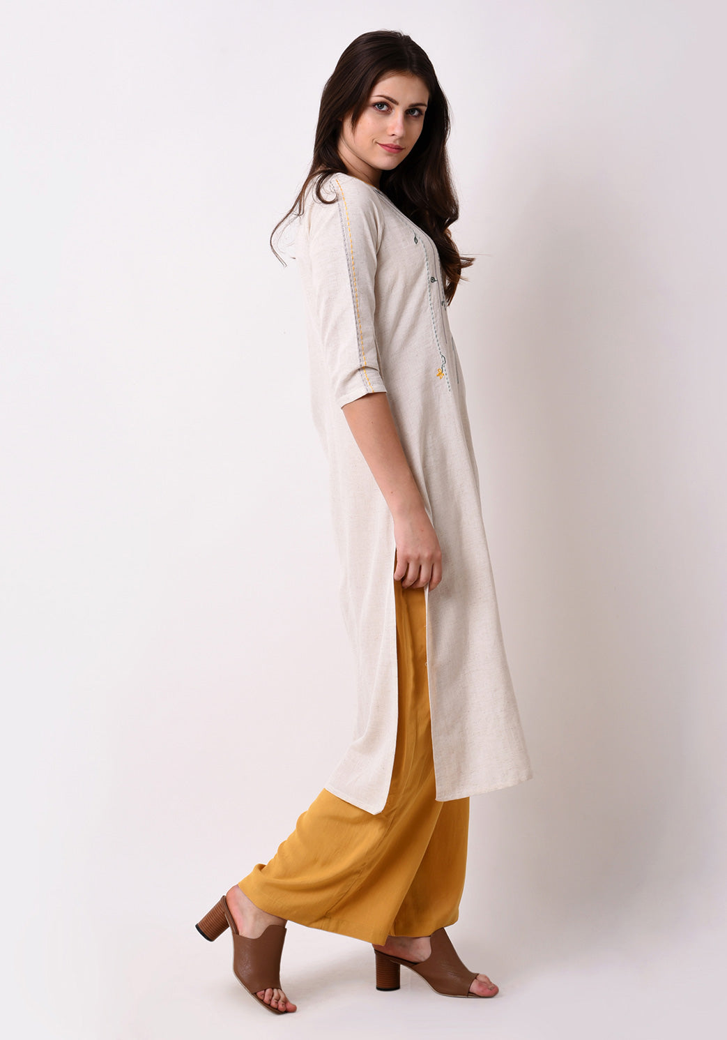 Floral Embroidered Kurta - After Glow