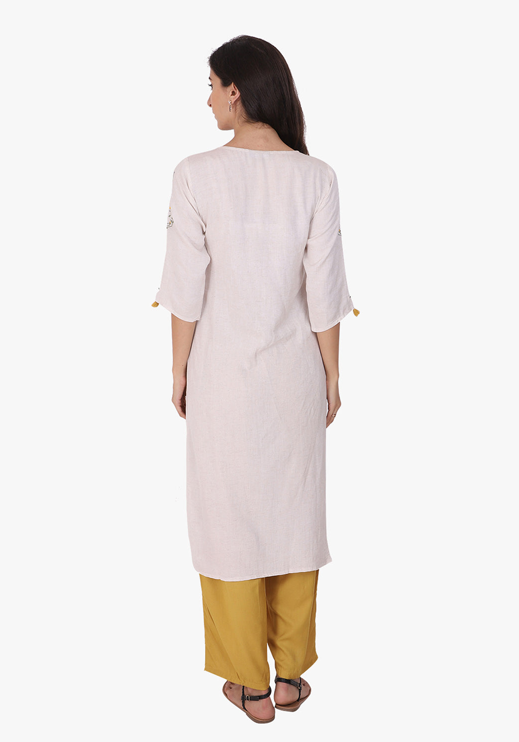 Minimal Embroidered Kurta - After Glow