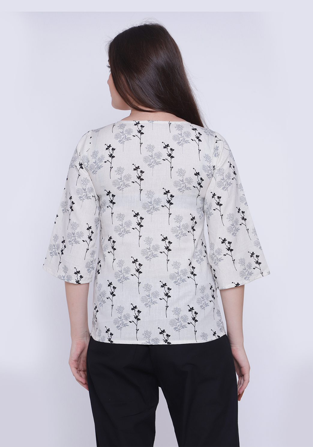 Floral Printed Embroidered After Glow Top