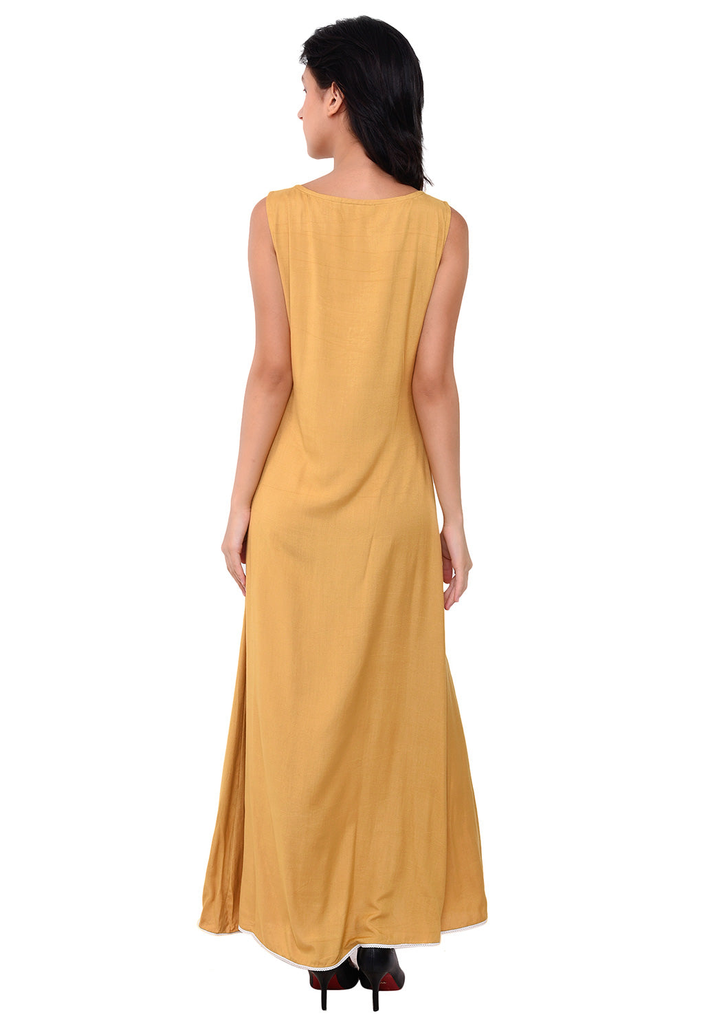 Floral Embroidered Maxi Dress - Sunflower