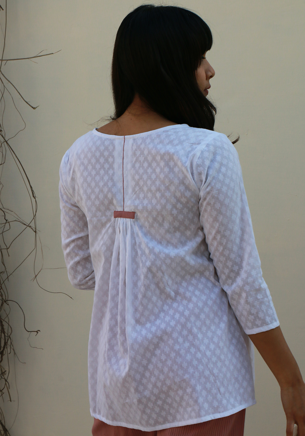 Embroidered Raindrops Summer Call White Top