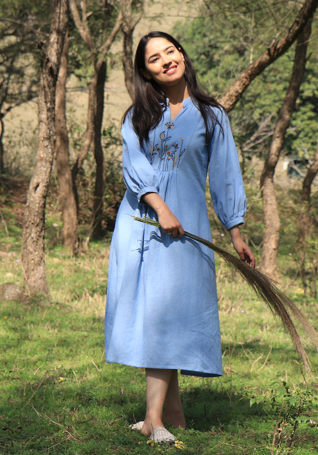 Chambray Wan Blue Lazy Dress