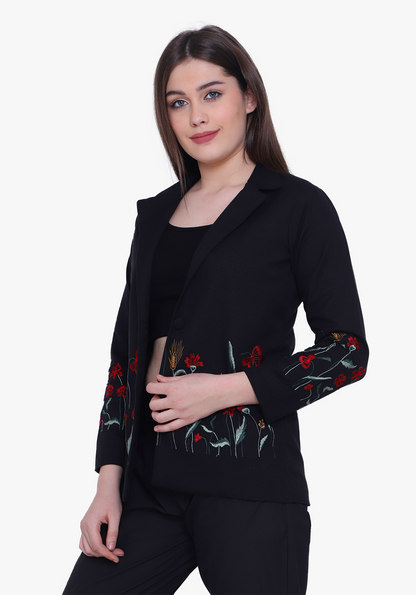 Black Meadow Floral Jacket