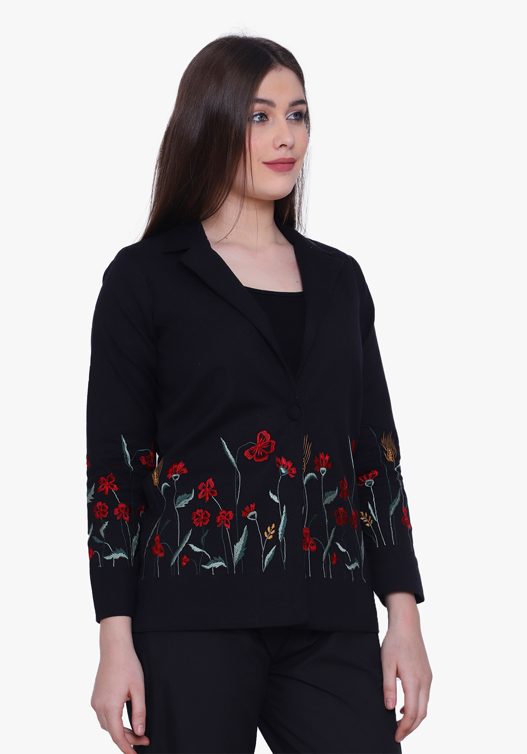 Black Meadow Floral Jacket