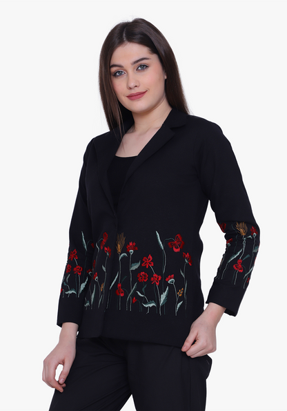 Black Meadow Floral Jacket