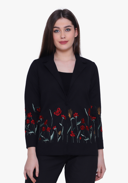 Black Meadow Floral Jacket