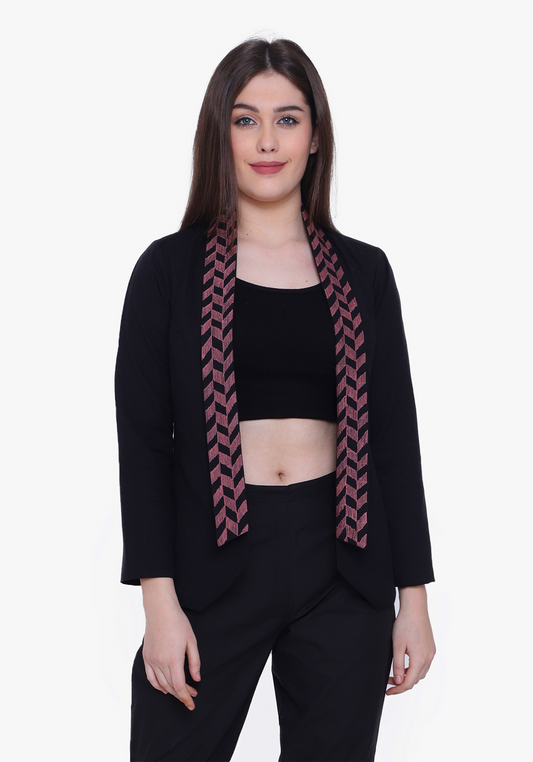 Black Geo-pattern Jacket