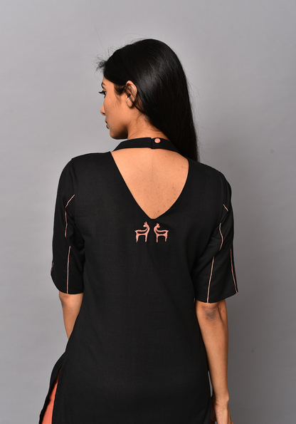 Forest Of Enchantments Black Kurta Set