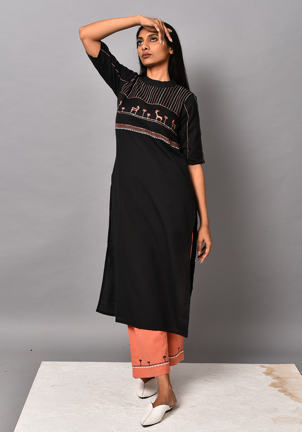 Forest Of Enchantments Black Kurta Set