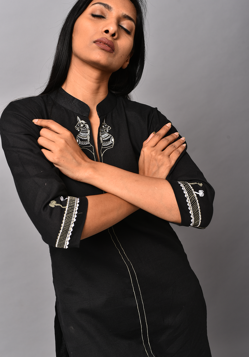 Black Order Of Tribe Kurta Set