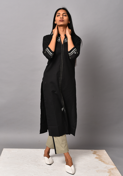Black Order Of Tribe Kurta Set