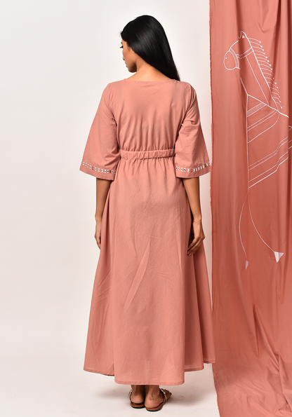 Aura Of Tribe Peach Dress