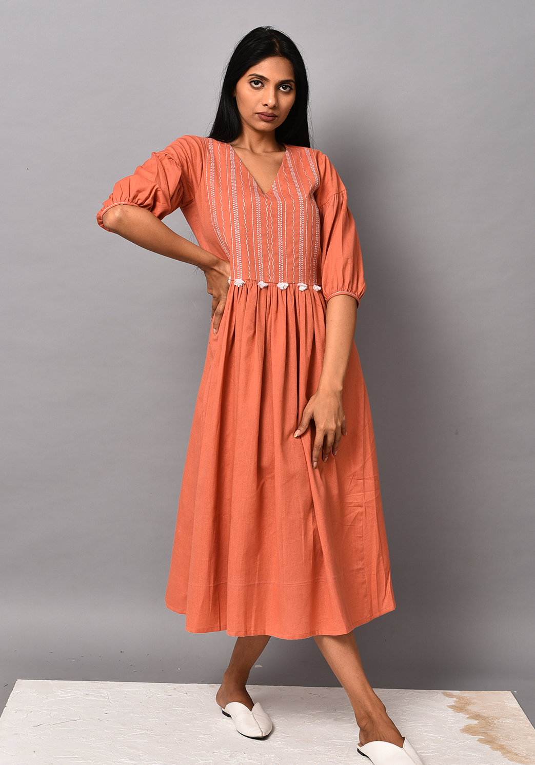 Dusty orange hot sale dress