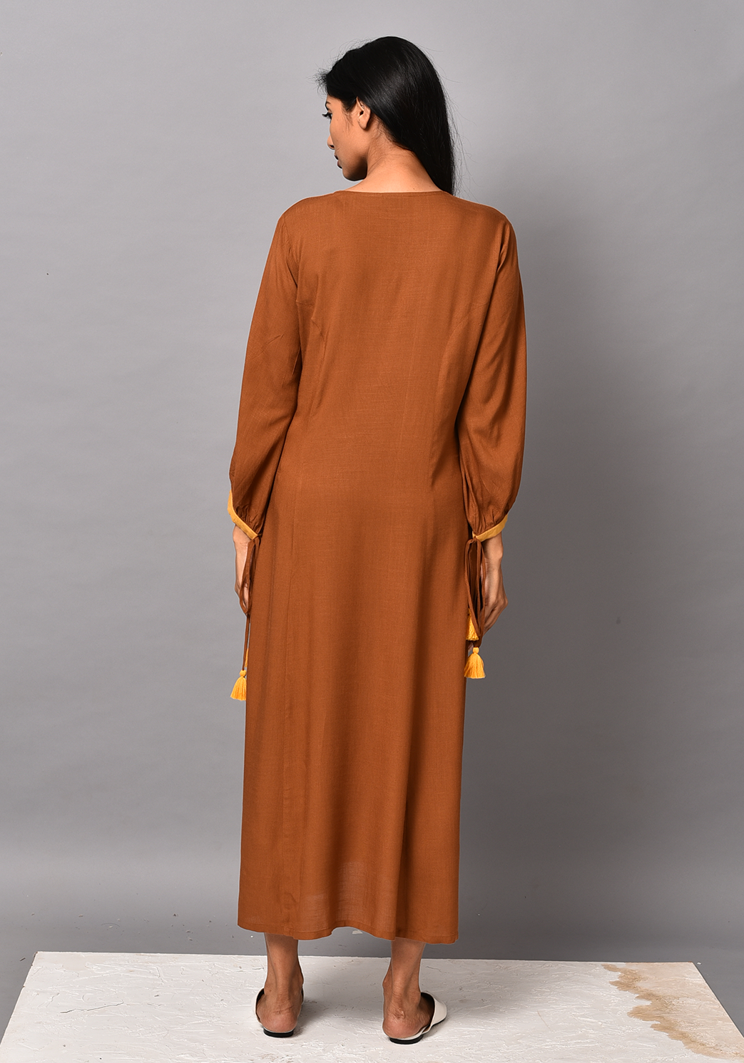 Shafira A-Line Brown Dress