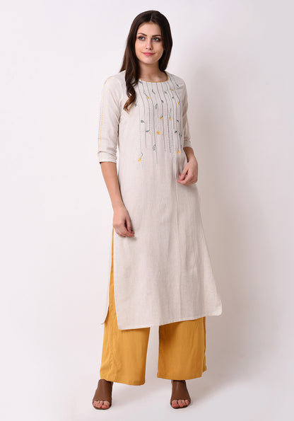 Floral Embroidered Kurta - After Glow