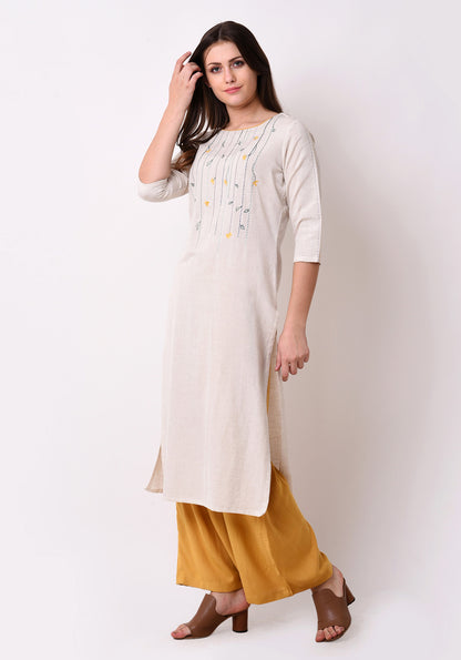 Floral Embroidered Kurta - After Glow