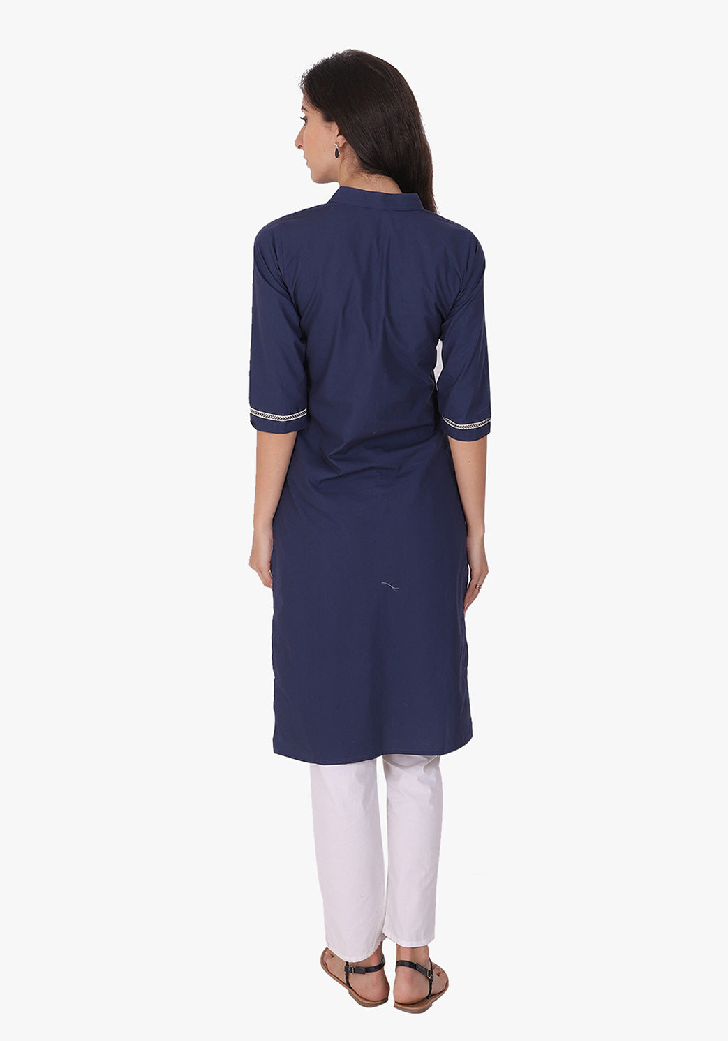 Basic Navy Blue Straight Kurta