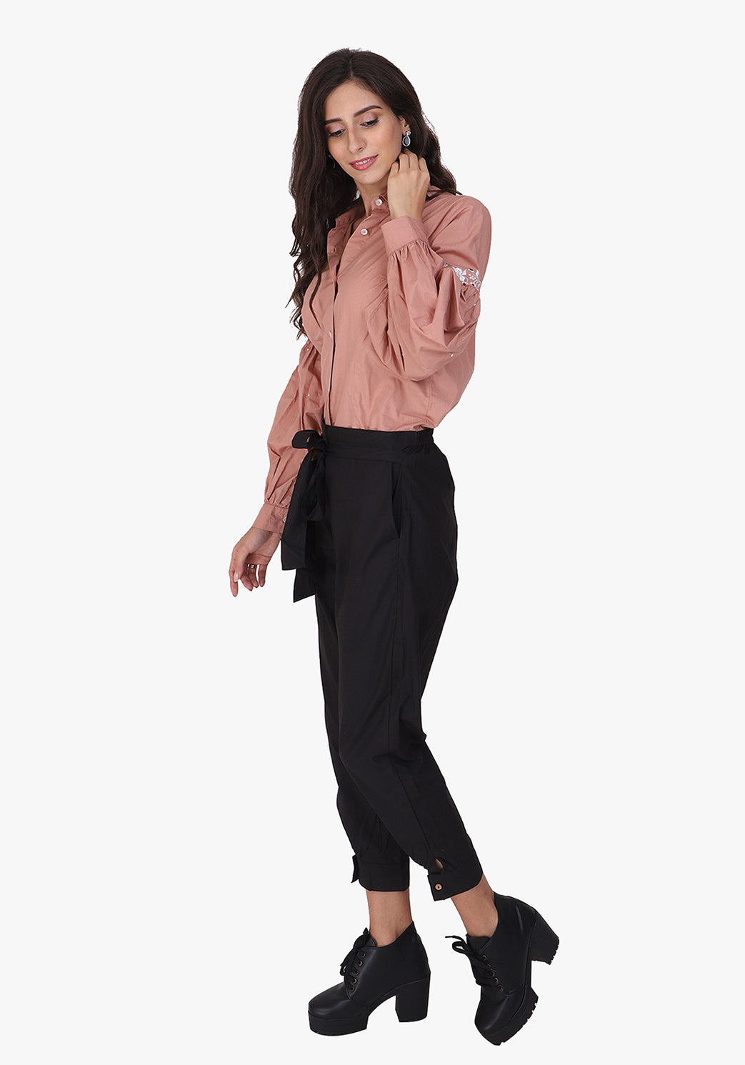 Embroidered Bishop Sleeve Autumn Blonde Shirt