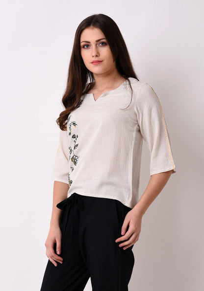 Floral Embroidered Top - After Glow