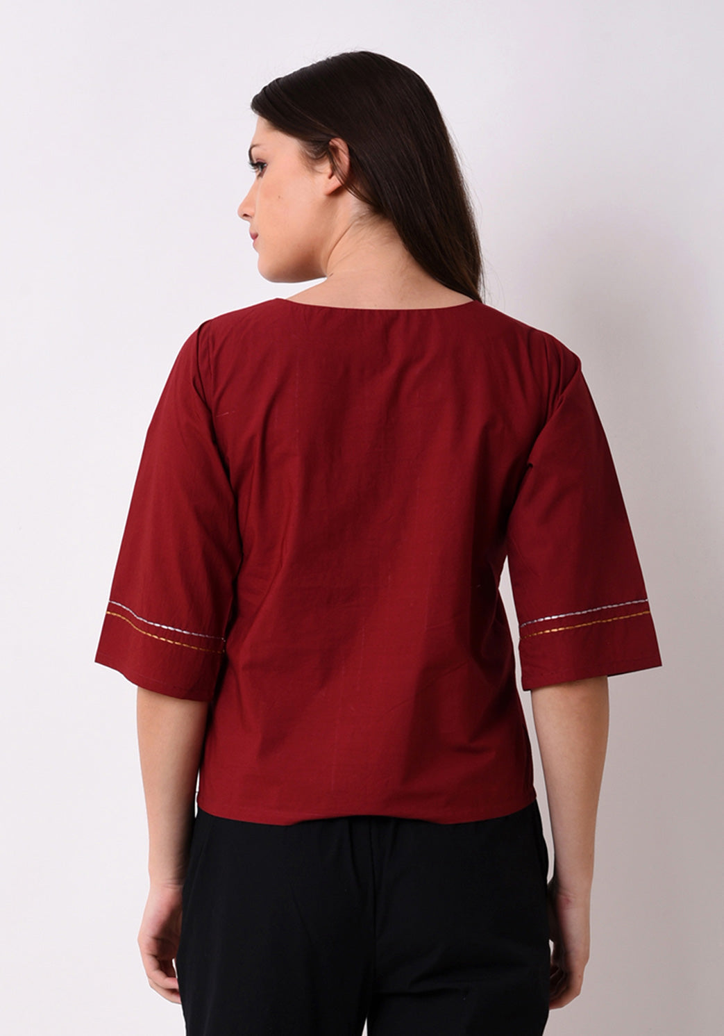 Meadow Floral Top - Maroon