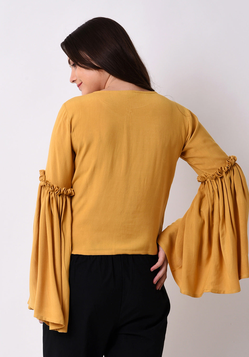 Front Embroidered Top - Sunflower Yellow