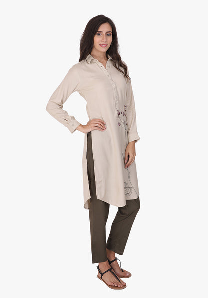 Statement Embroidered After Glow Floral Tunic
