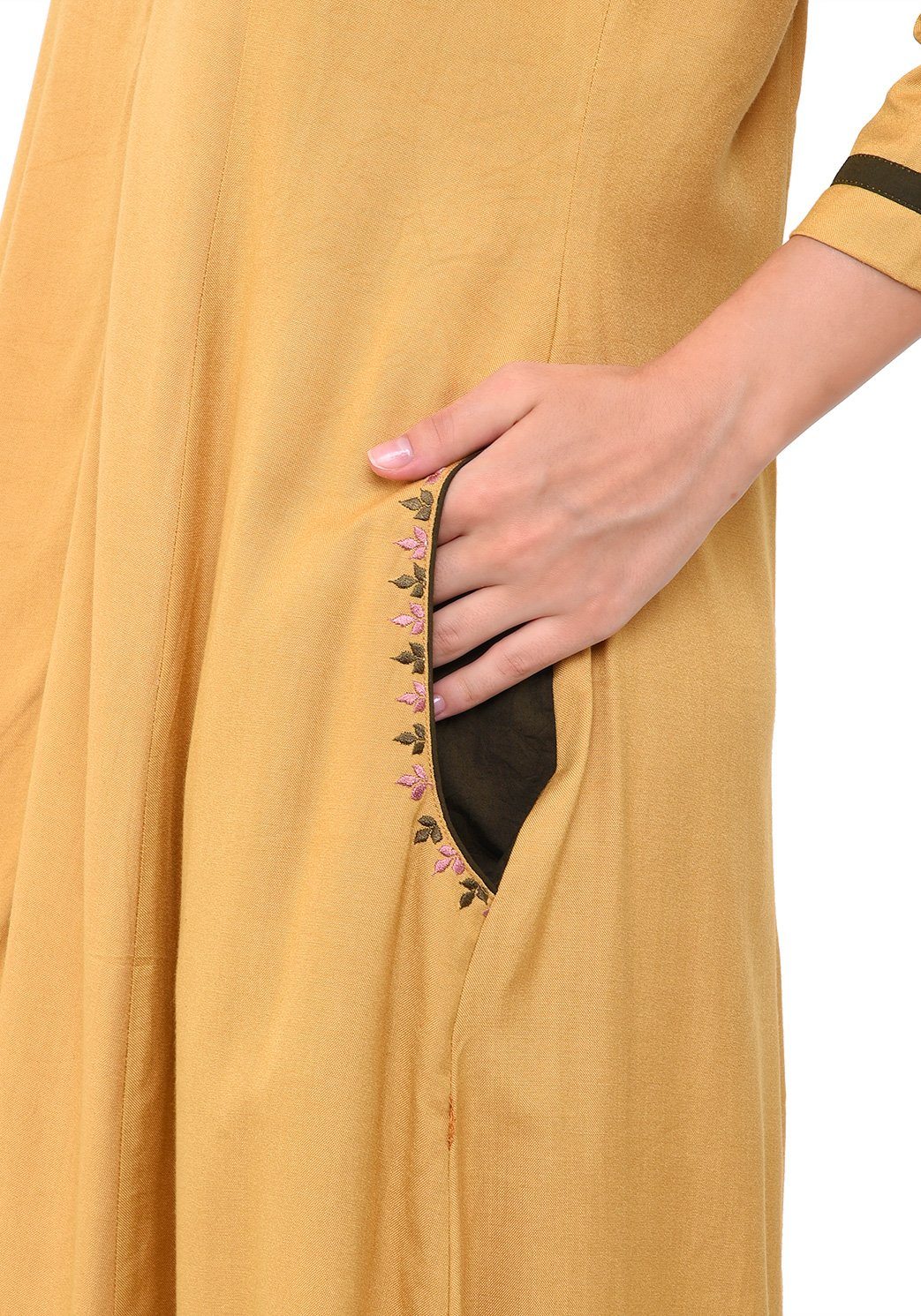 Pocket Embroidered Shift Dress - Sunflower Dress VRITTA