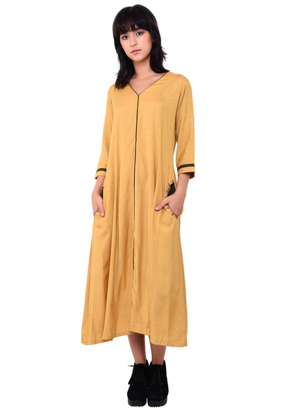 Pocket Embroidered Shift Dress - Sunflower Dress VRITTA